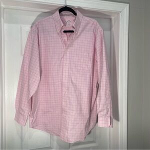 Brooks Brothers Pink Casual Button Down Shirt with Gingham Pattern